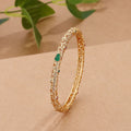 18k Gold-plated Open Womens Handmade Jade Bracelet