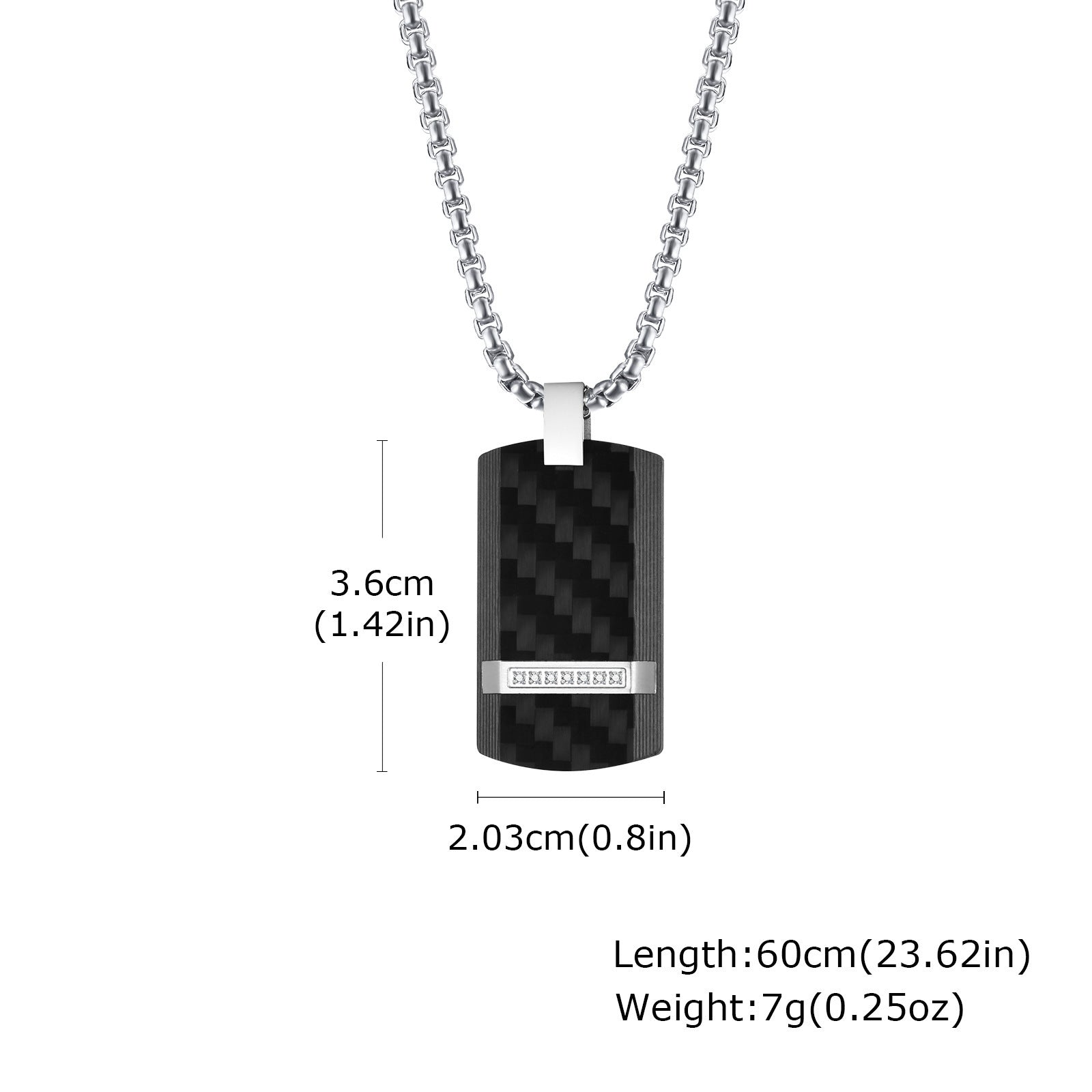 Mens Titanium Steel Carbon Fiber Military Dog Tag Blank Pendant Necklace