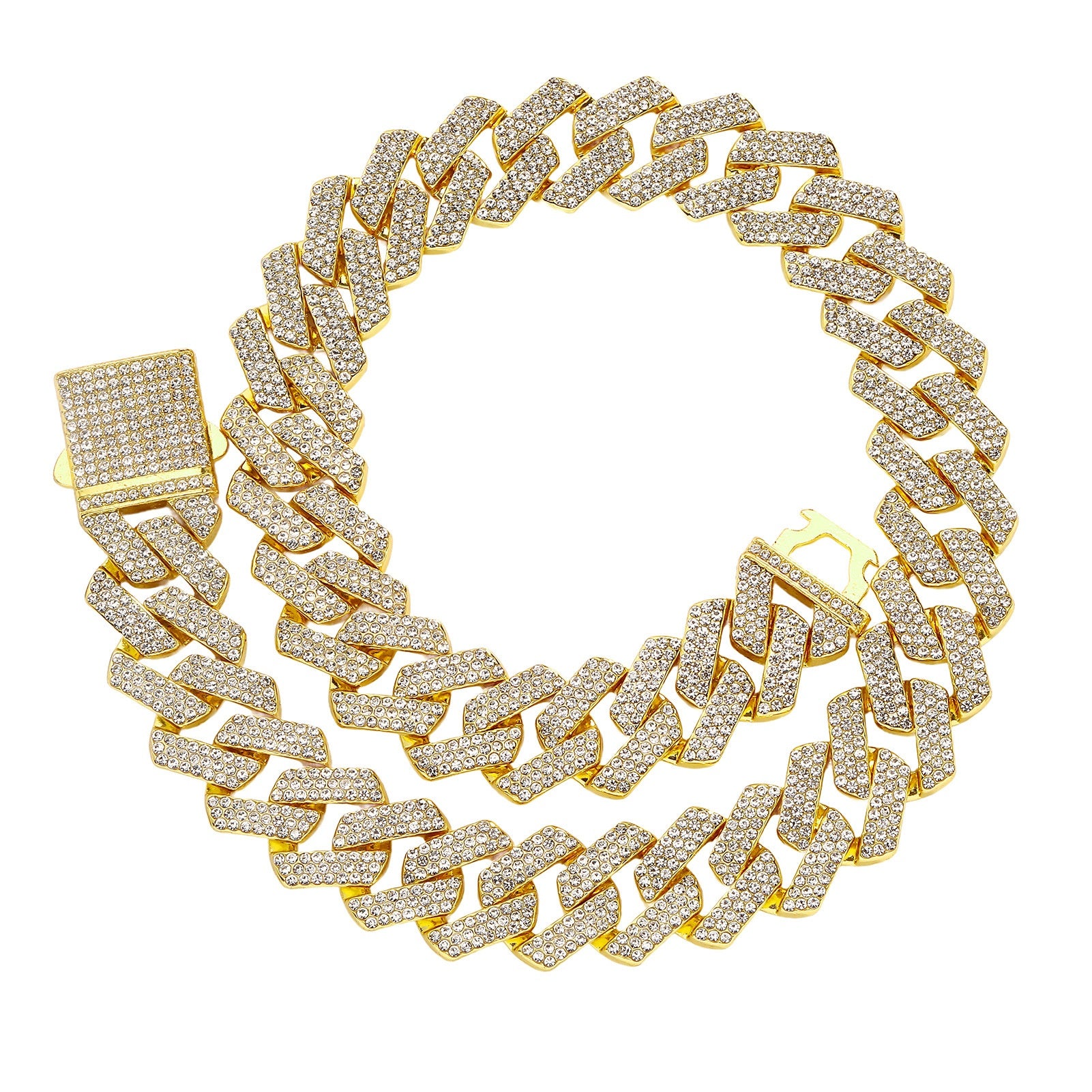 Diamond-Shaped Cuban-Link Necklace