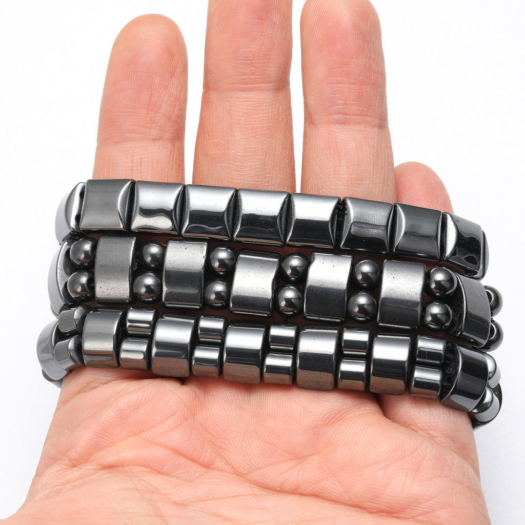 Black Tourmaline Magnetic Therapy Bracelet For Men And Women Round Bead Couples Accessory Bangle