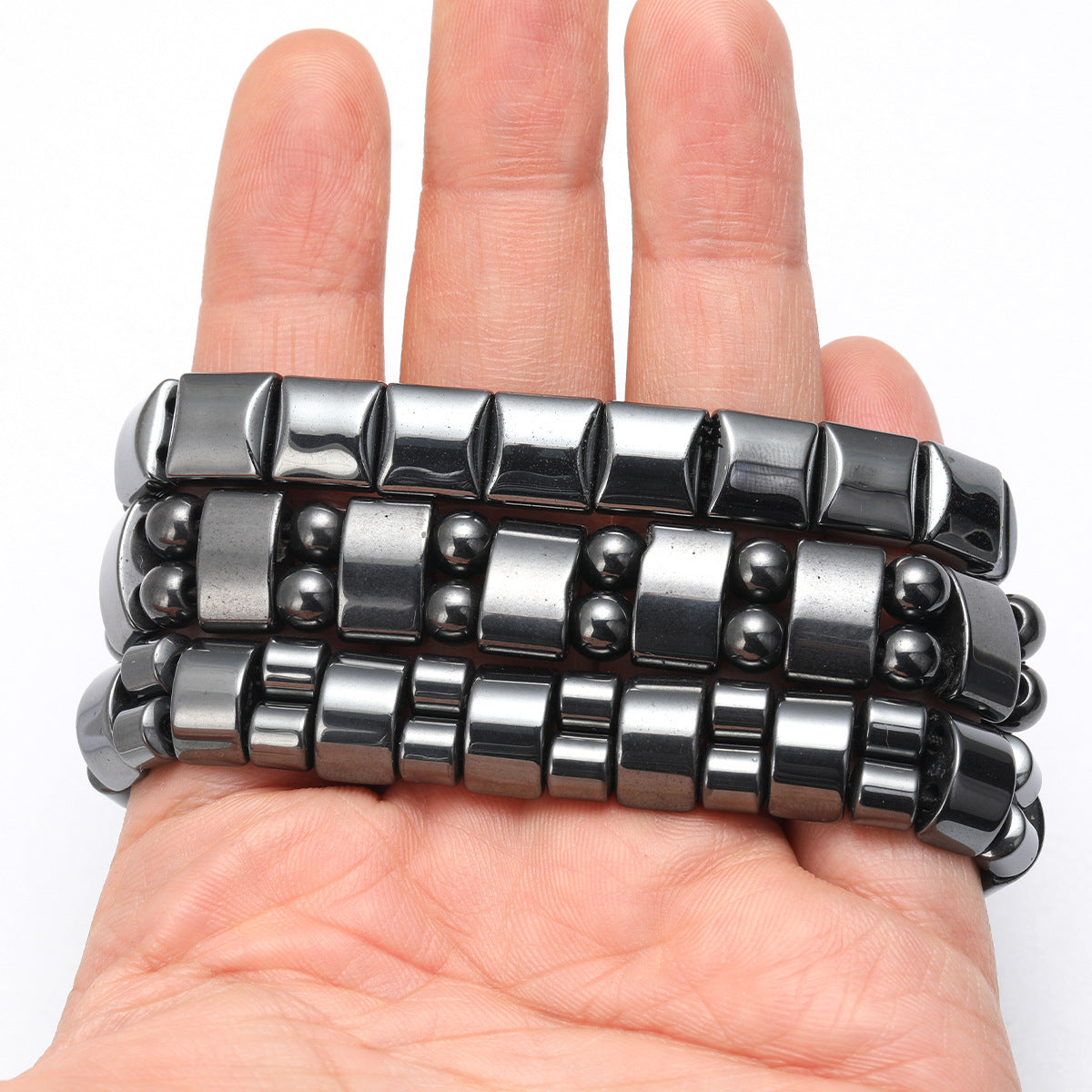 Black Tourmaline Magnetic Therapy Bracelet For Men And Women Round Bead Couples Accessory Bangle