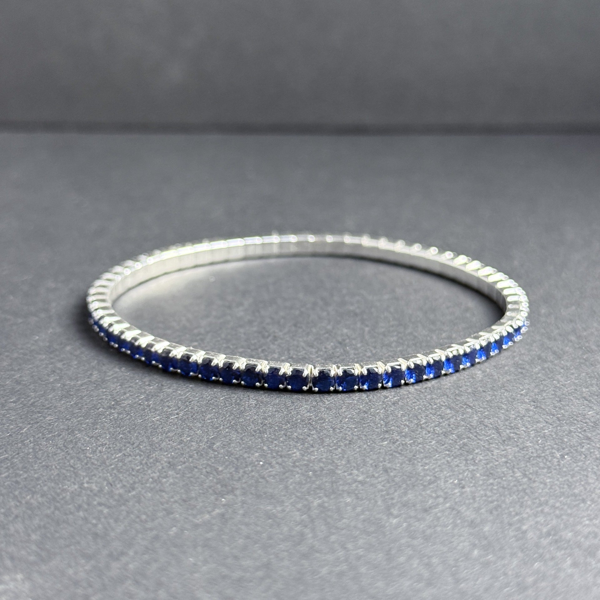 S925 Sterling Silver Bracelet, Colorful Zircon Elastic Bracelet For Women