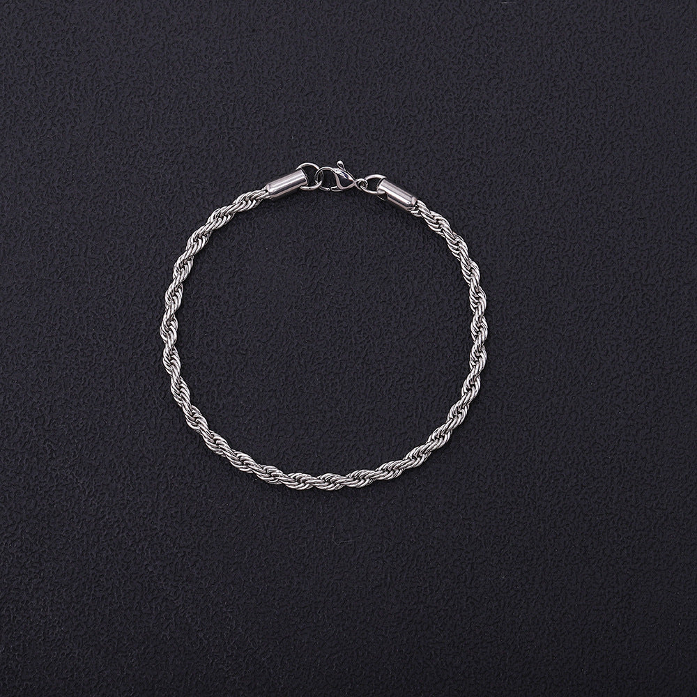 Stainless Steel Necklace Titanium Steel Hemp Flowers Chain