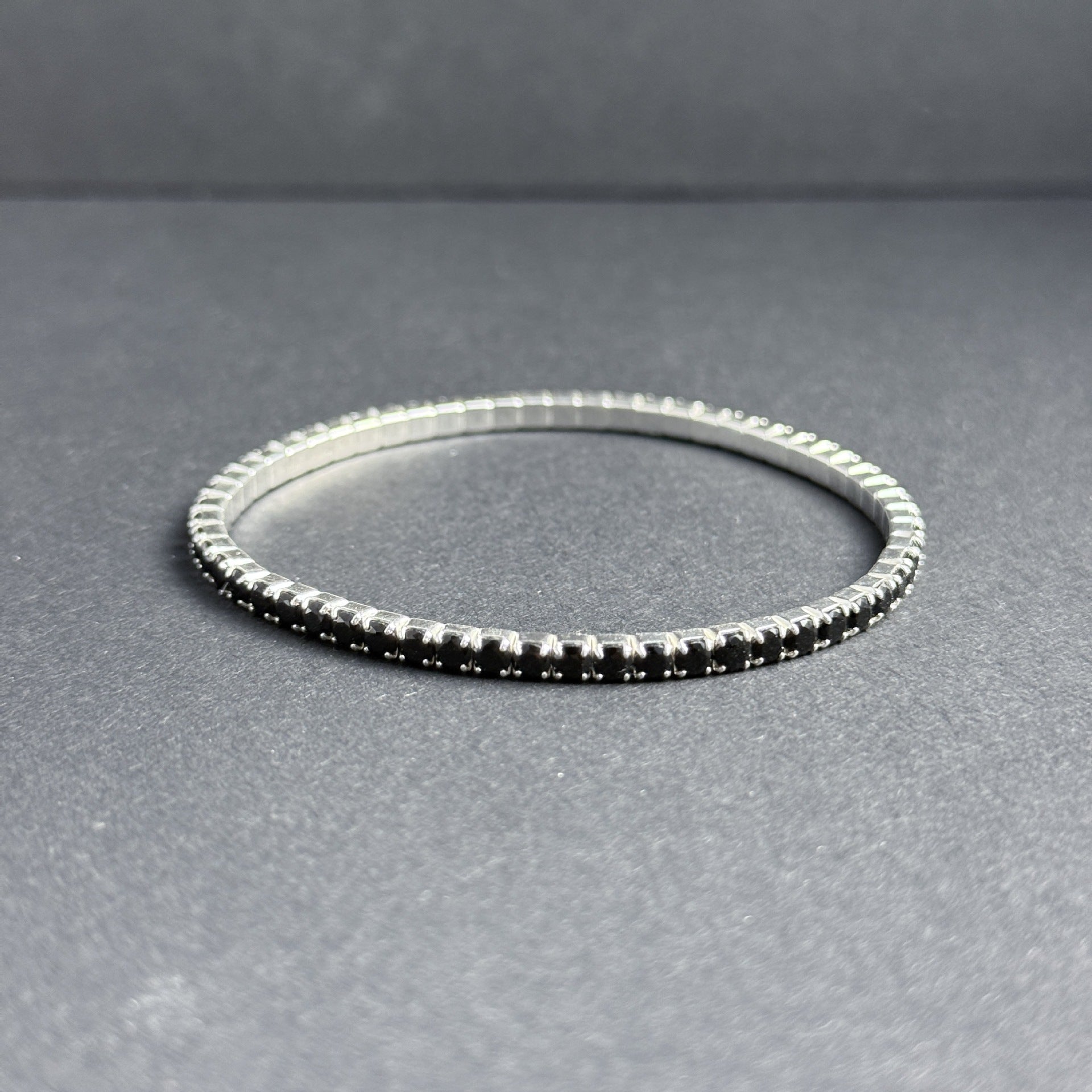 S925 Sterling Silver Bracelet, Colorful Zircon Elastic Bracelet For Women