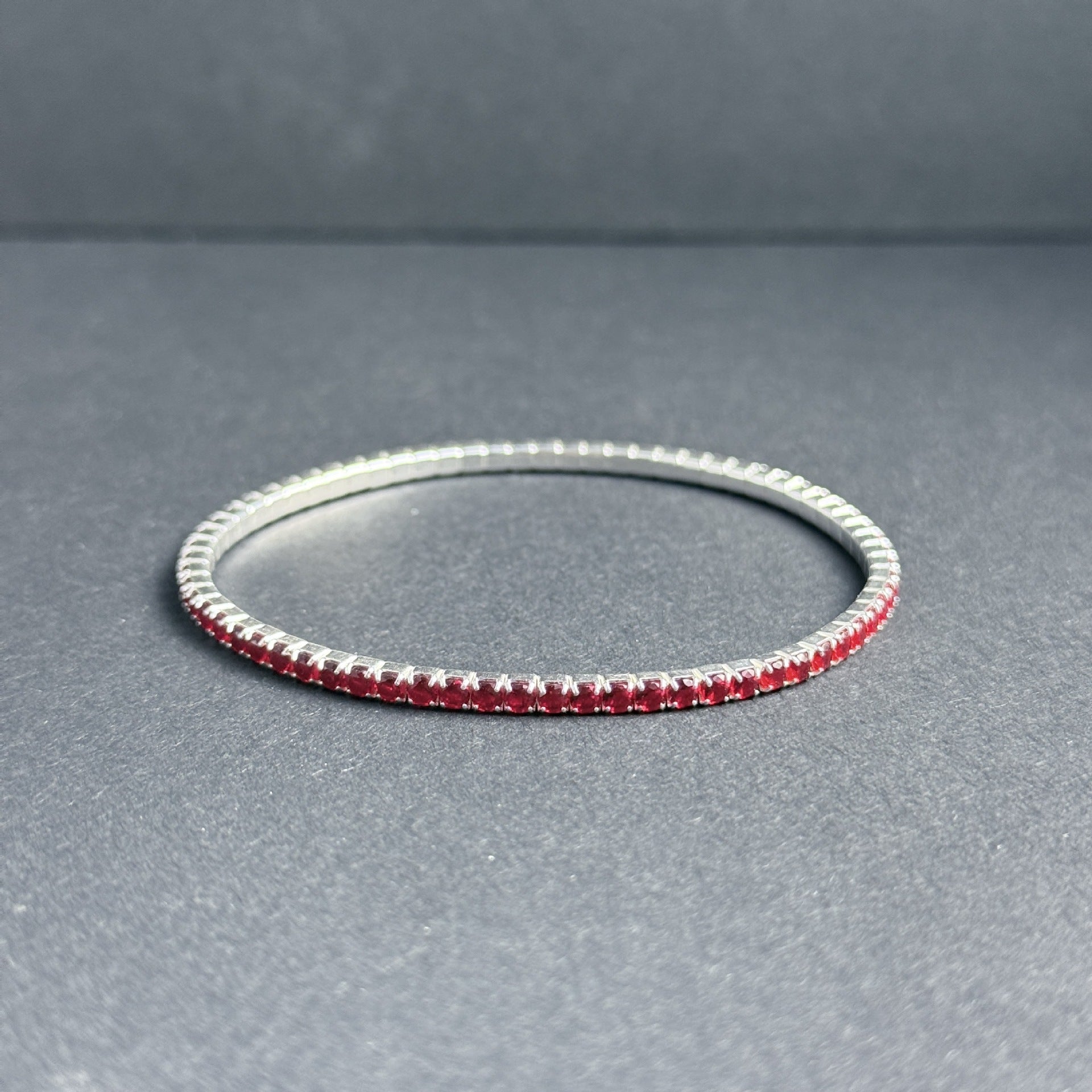 S925 Sterling Silver Bracelet, Colorful Zircon Elastic Bracelet For Women