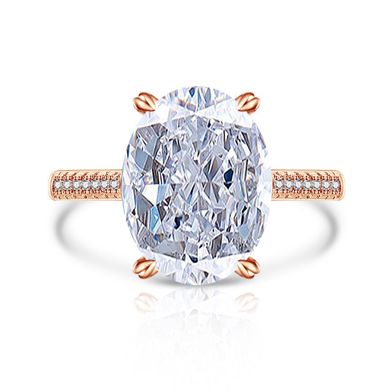 Female Versatile Casual Papalacha High Carbon Diamond Ice Flower Ring