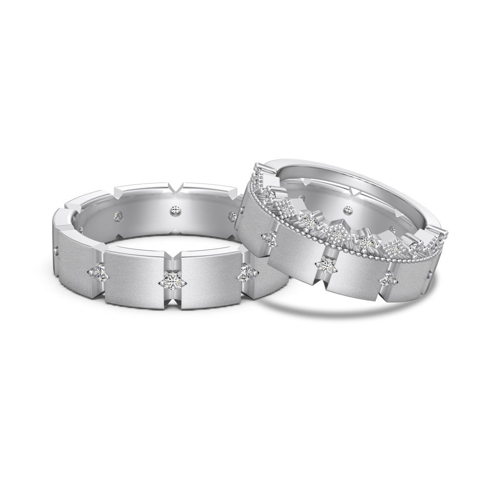 Sterling Silver Men And Women Couple Rings