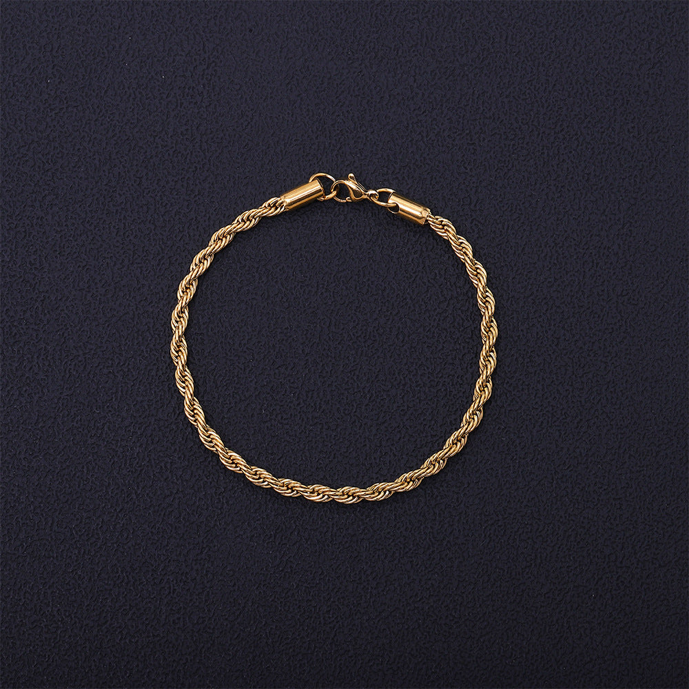 Hip Hop Style Wave Twist Necklace Bracelet