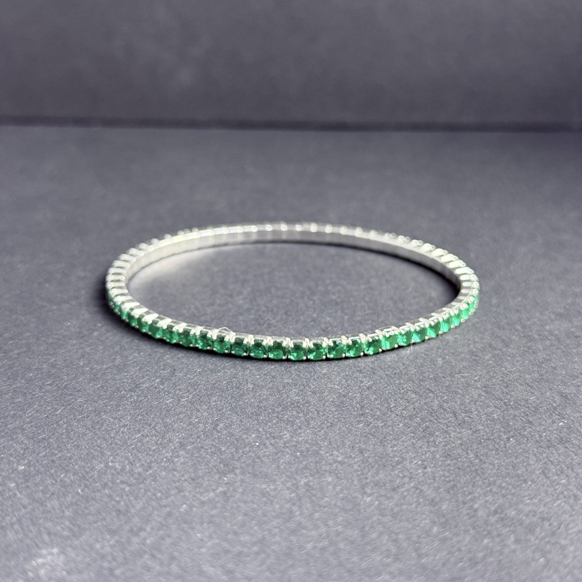 S925 Sterling Silver Bracelet, Colorful Zircon Elastic Bracelet For Women