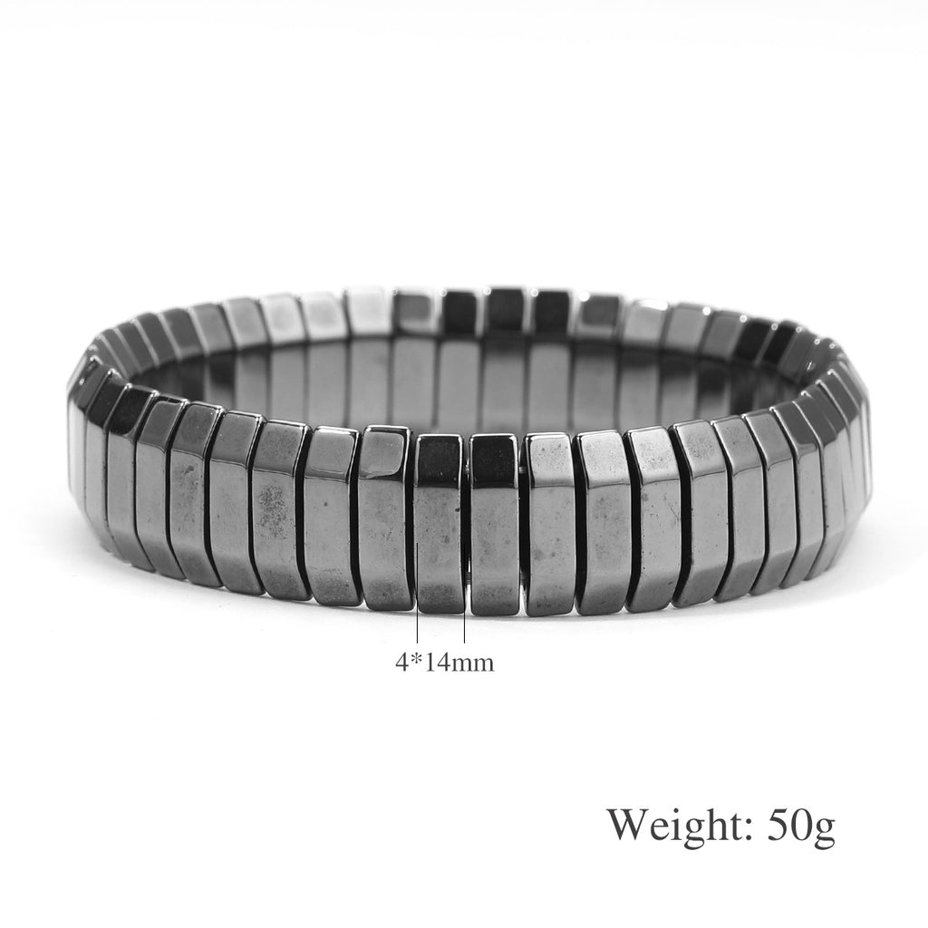 Black Tourmaline Magnetic Therapy Bracelet For Men And Women Round Bead Couples Accessory Bangle