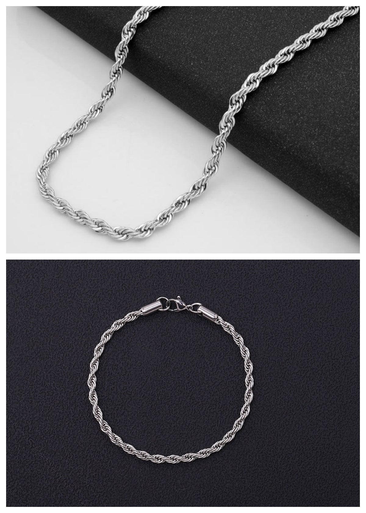 Stainless Steel Necklace Titanium Steel Hemp Flowers Chain