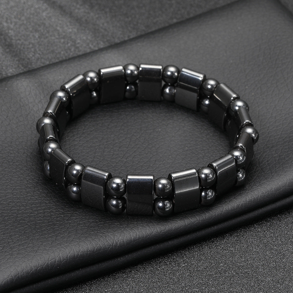 Black Tourmaline Magnetic Therapy Bracelet For Men And Women Round Bead Couples Accessory Bangle