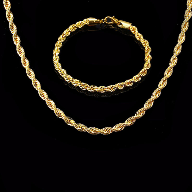 Hip Hop Style Wave Twist Necklace Bracelet