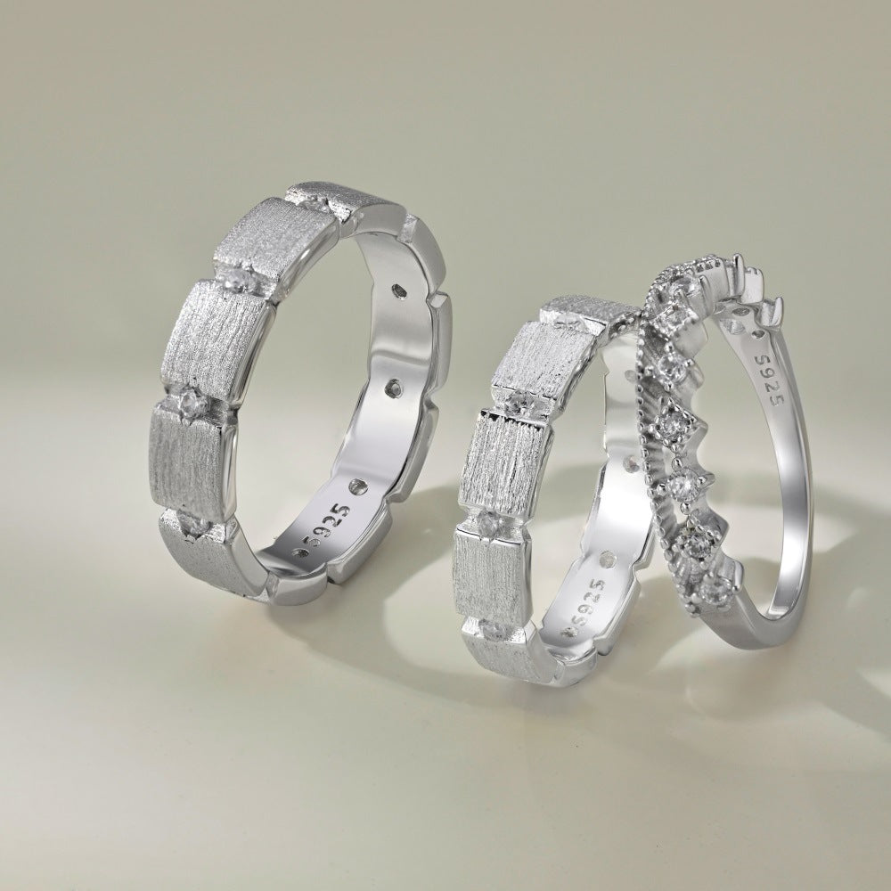 Sterling Silver Men And Women Couple Rings