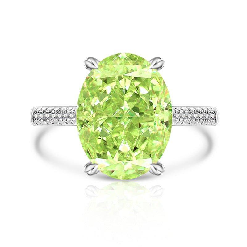 Female Versatile Casual Papalacha High Carbon Diamond Ice Flower Ring