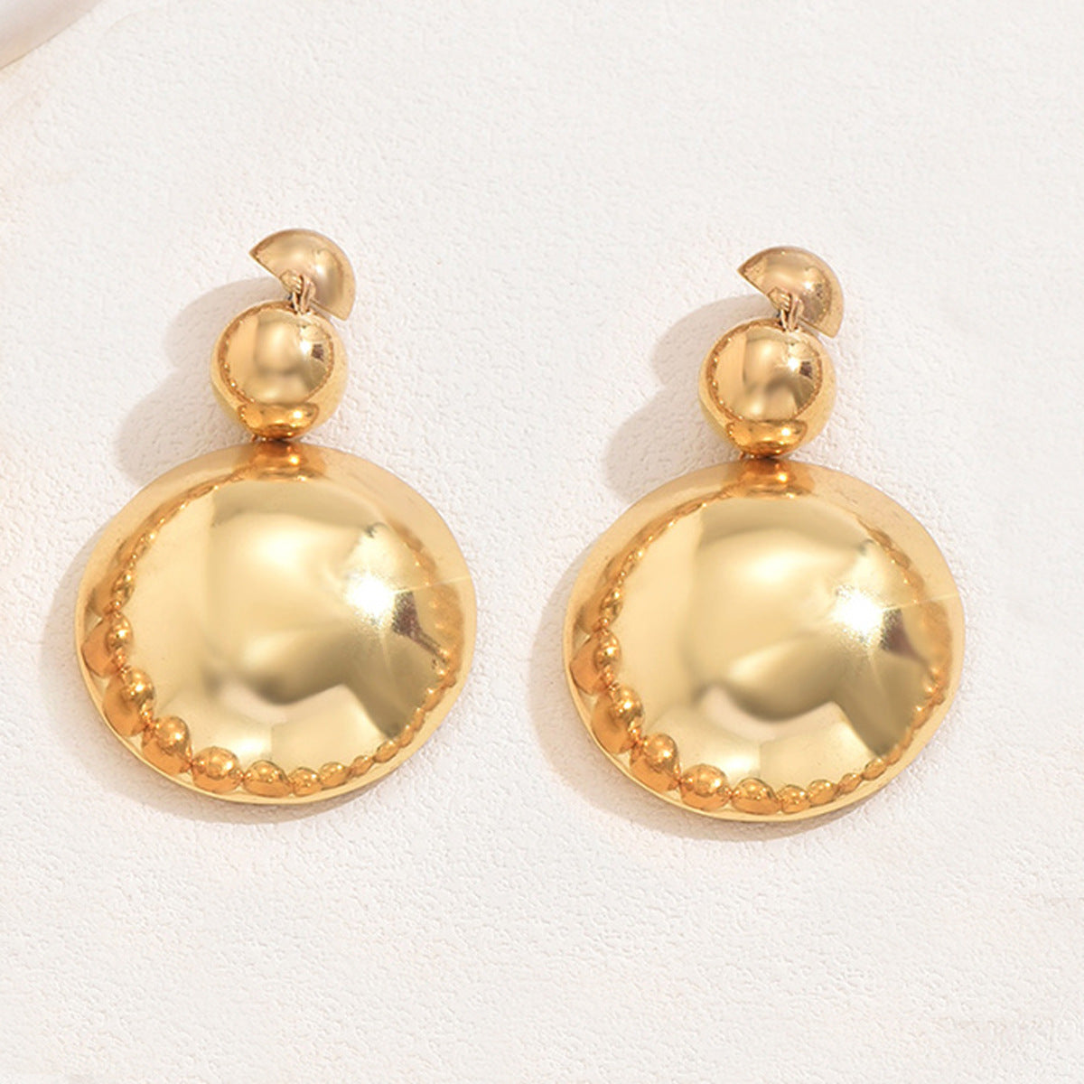 Fashion Women's Metal Bead Necklace Pendant Earrings Jewelry Set